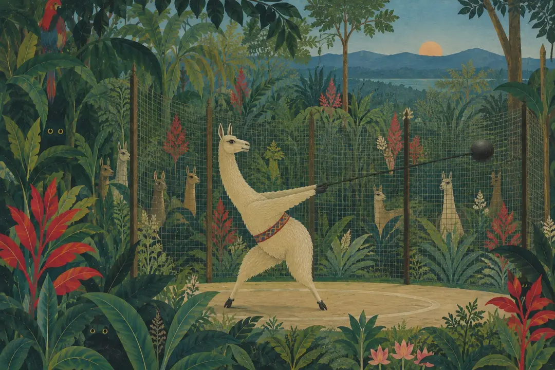 Animal Athletics XXIV — Llama Hammer Throw