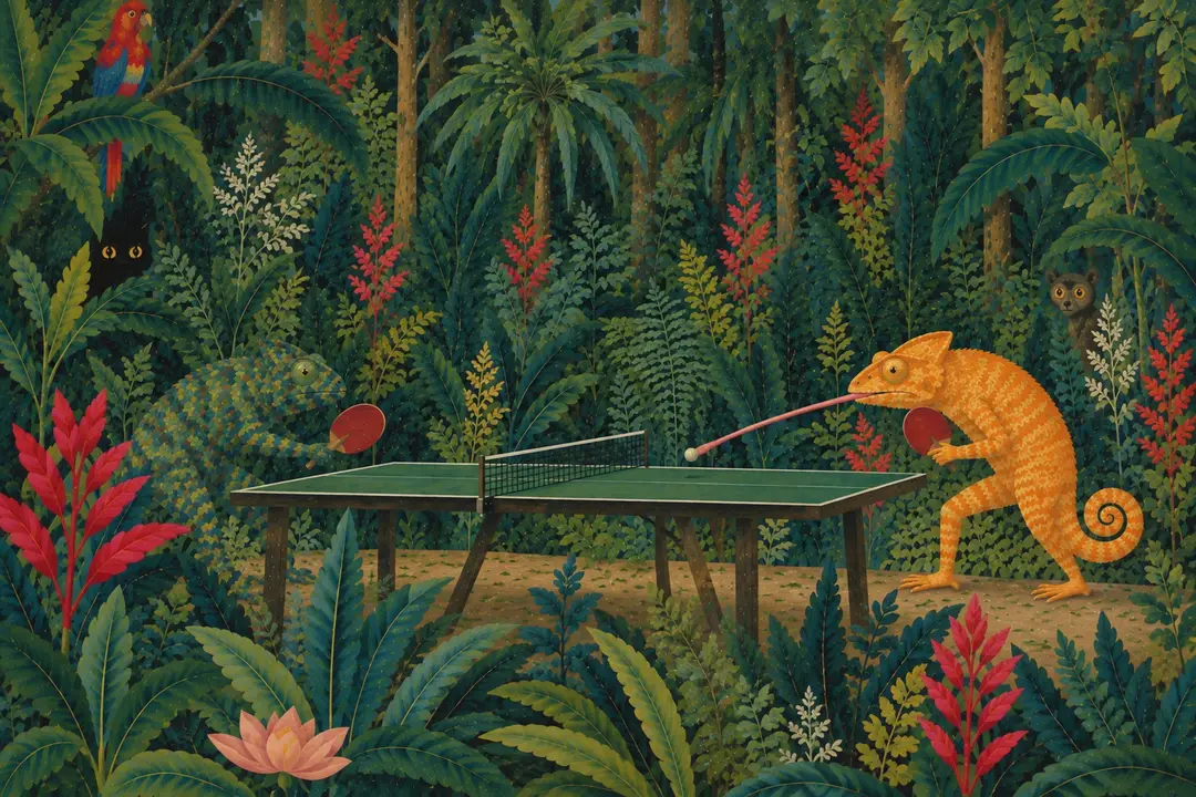 Animal Athletics XXV — Chameleon Table Tennis
